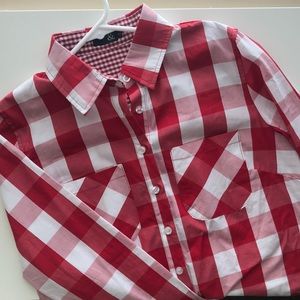 Long Sleeve Red Gingham Shirt